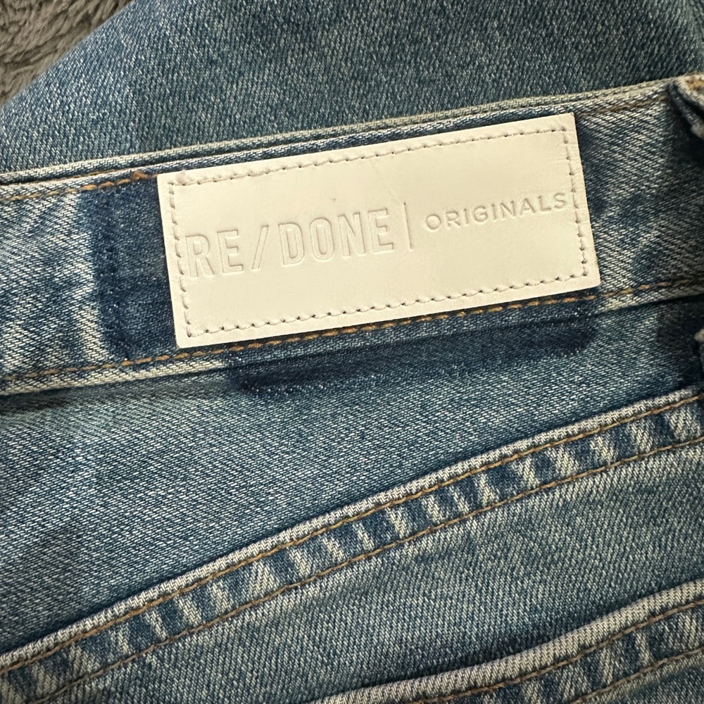 ReDone Light Blue Straight Leg Jeans Distressed Denim size 24 XS NWOT tailored - Picture 8 of 10